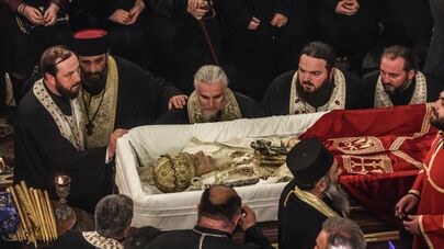 Траурная церемония прощания с Патриархом Всея Грузии Илией Вторым в храме Самеба