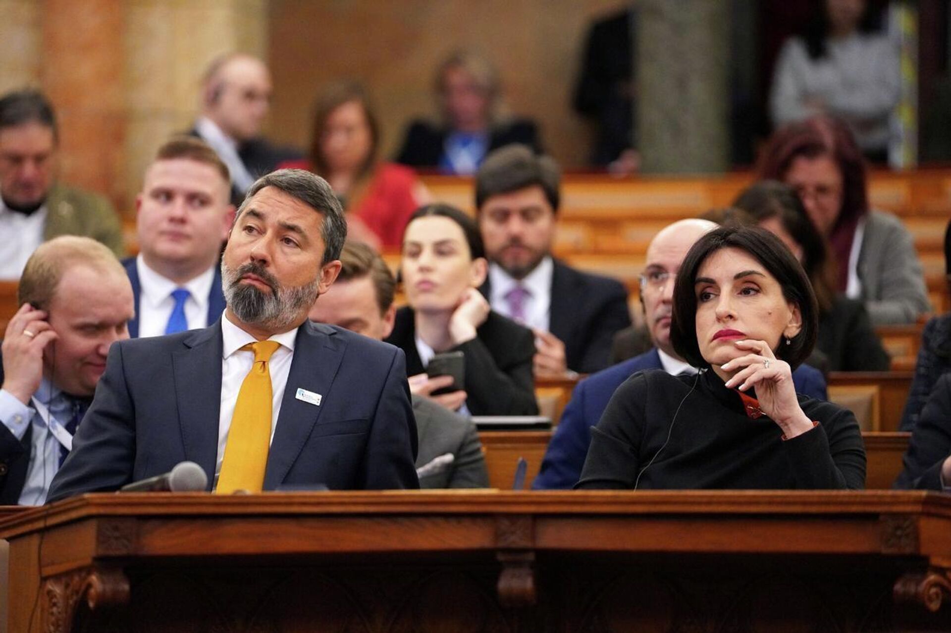 Министр иностранных дел Грузии Мака Бочоришвили на ассамблее в рамках формата Patriots for Europe 23 марта 2026 года в Будапеште - Sputnik Грузия, 1920, 24.03.2026