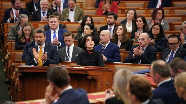 Министр иностранных дел Грузии Мака Бочоришвили на ассамблее в рамках формата Patriots for Europe 23 марта 2026 года в Будапеште - Sputnik Грузия