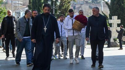 Футболисты сборной Грузии почтили память Патриарха в Сионском соборе