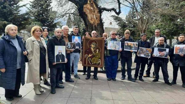 საპროტესტო აქცია მსოფლიო პატრიარქის წინააღმდეგ - Sputnik საქართველო