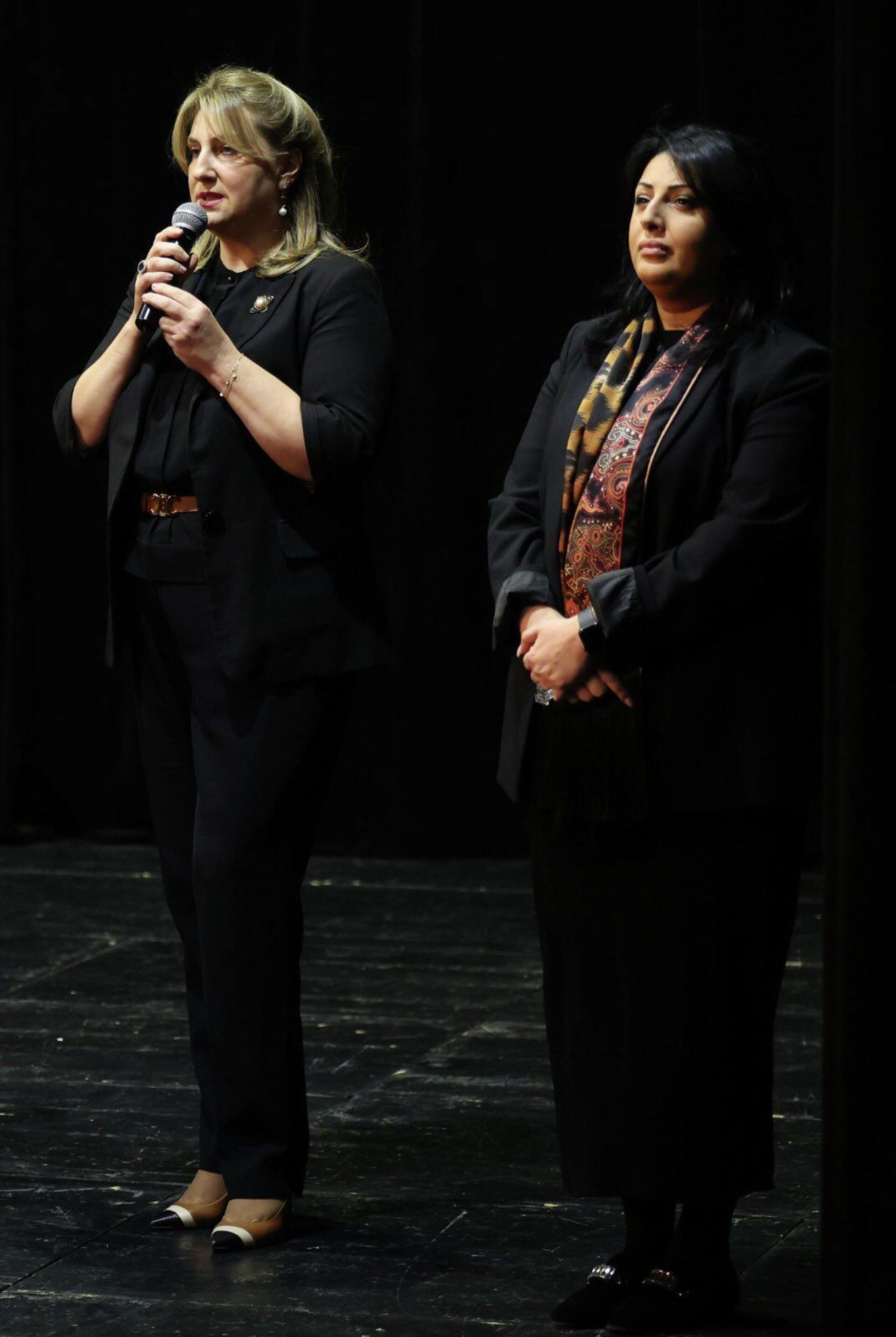 Министр культуры Тинатин Рухадзе и новые руководители Театра Грибоедова Ирины Солтыш и Анна Кавлелишвили - Sputnik Грузия, 1920, 01.04.2026