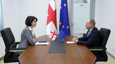 Глава МИД Грузии Мака Бочоришвили и посол ЕС в Грузии Павел Герчинский