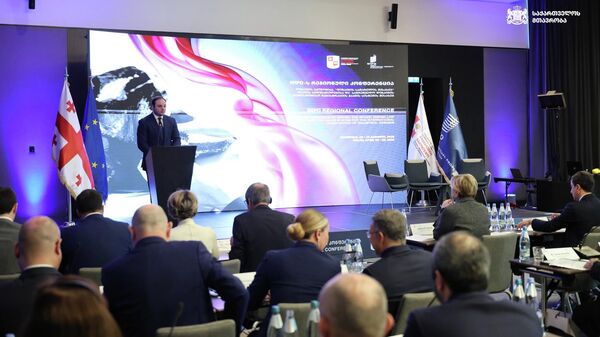 Глава администрации правительства Грузии Леван Жоржолиани на открытии региональной конференции стран Центральной Европы и Балтии (CEBS) - Sputnik Грузия