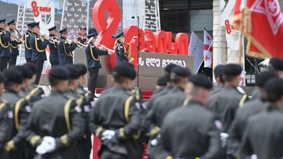 Принесение присяги новобранцами на площади Свободы в День независимости Грузии 26 мая 2026 года