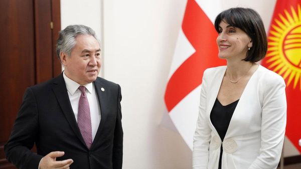 ყირგიზეთისა და საქართველოს საგარეო საქმეთა მინისტრები ჟენბეკ კულუბაევი და მაკა ბოჭორიშვილი - Sputnik საქართველო