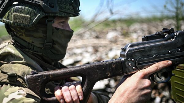 Морские пехотинцы группировки войск Восток на направлении Гуляйполе в зоне СВО - Sputnik Грузия