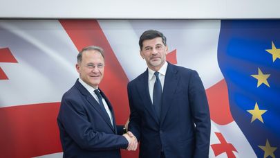 Мэр Тбилиси Каха Каладзе и посол Италии