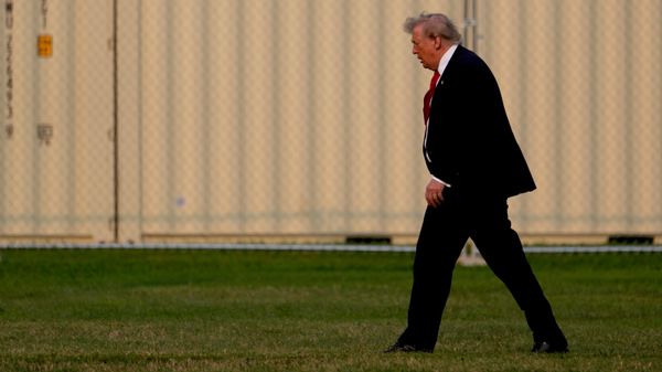 Дональд Трамп идет вдоль Белого дома - Sputnik Грузия