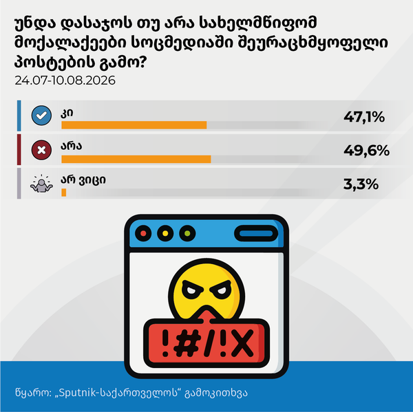 უნდა დასაჯოს თუ არა სახელმწიფომ მოქალაქეები სოცმედიაში შეურაცხმყოფელი პოსტების გამო? - Sputnik საქართველო