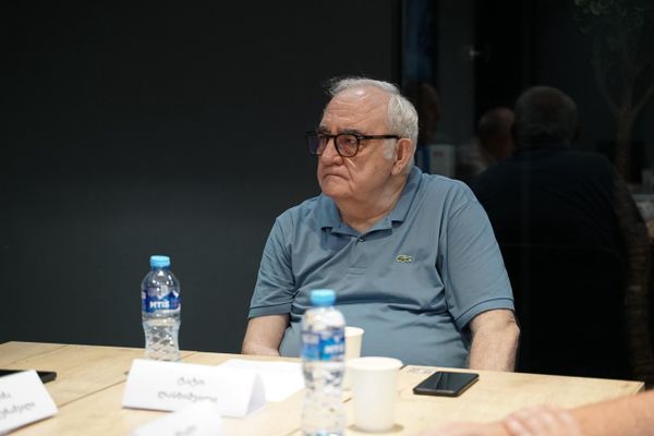 Участники отметили, что экономические изменения одновременно создают новые возможности и несут определенные риски.На фото: Тато Ласхишвили – главный редактор газеты "Свободная Грузия" - Sputnik Грузия