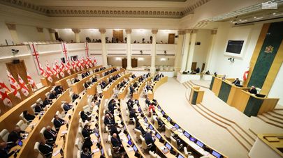 Парламент Грузии - пленарное заседание, депутаты в зале