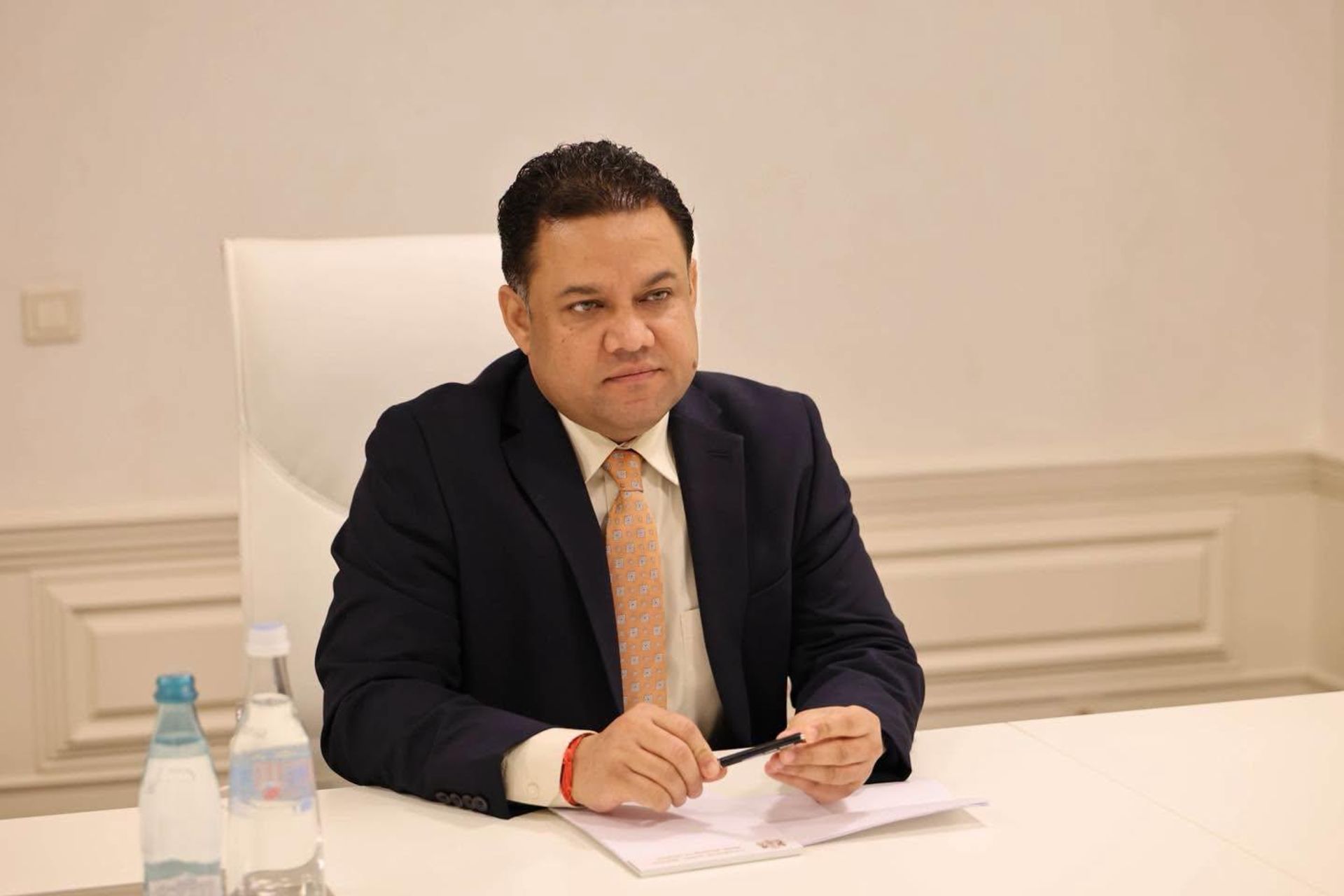 Премьер-министр Ираклий Кобахидзе на встрече с чрезвычайным и полномочным послом Индии в Грузии Амитом Кумаром Мишрой - Sputnik Грузия, 1920, 05.10.2026