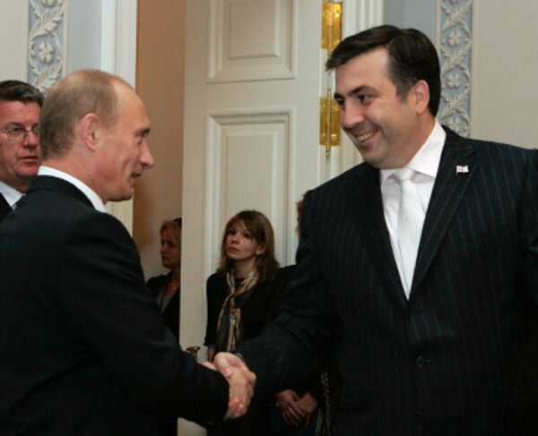 Владимир Путин и Михаил Саакашвили - Sputnik Грузия