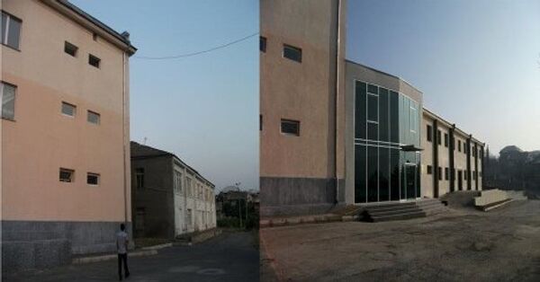 Для сравнения - так выглядела старая клиника (слева) и новое здание - справа.  - Sputnik Грузия