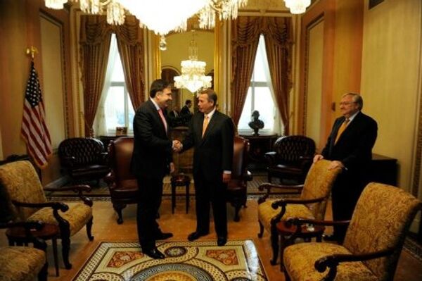 Президент Грузии Михаил Саакашвили в ходе своего официального визита в США, который проходил с 29 января по 3 февраля, посетил Конгресс США, где провел встречи с американскими конгрессменами и сенаторами.  - Sputnik Грузия