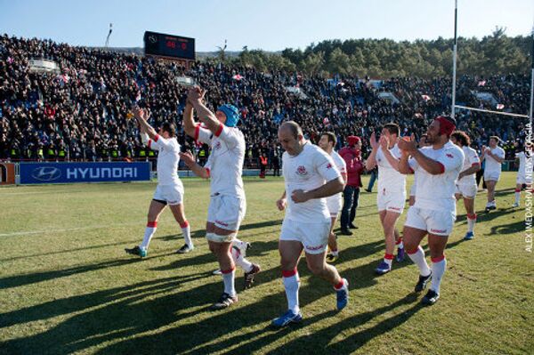 Сборная Грузии одержала победу над российской командой в Кубке европейских наций по регби с разгромным счетом – сорок шесть - ноль. Матч прошел 17 марта на стадионе имени Михаила Месхи при переполненных трибунах – впервые за последние четыре года российская сборная играла в Тбилиси. - Sputnik Грузия