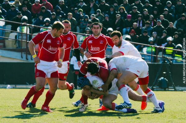 Сборная Грузии одержала победу над российской командой в Кубке европейских наций по регби с разгромным счетом – сорок шесть - ноль. Матч прошел 17 марта на стадионе имени Михаила Месхи при переполненных трибунах – впервые за последние четыре года российская сборная играла в Тбилиси. - Sputnik Грузия