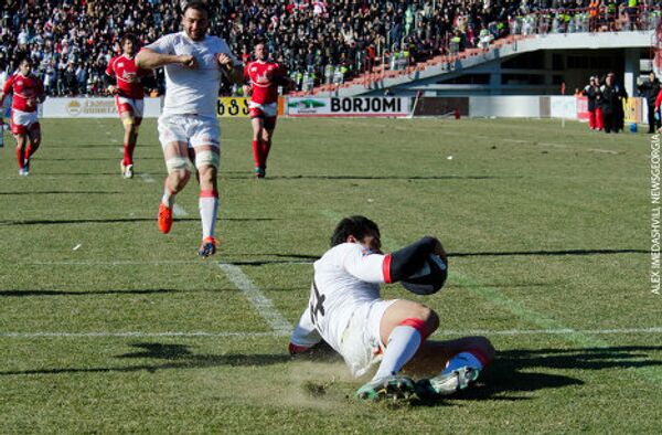 Сборная Грузии одержала победу над российской командой в Кубке европейских наций по регби с разгромным счетом – сорок шесть - ноль. Матч прошел 17 марта на стадионе имени Михаила Месхи при переполненных трибунах – впервые за последние четыре года российская сборная играла в Тбилиси. - Sputnik Грузия