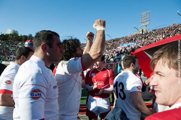 Сборная Грузии одержала победу над российской командой в Кубке европейских наций по регби с разгромным счетом – сорок шесть - ноль. Матч прошел 17 марта на стадионе имени Михаила Месхи при переполненных трибунах – впервые за последние четыре года российская сборная играла в Тбилиси. - Sputnik Грузия