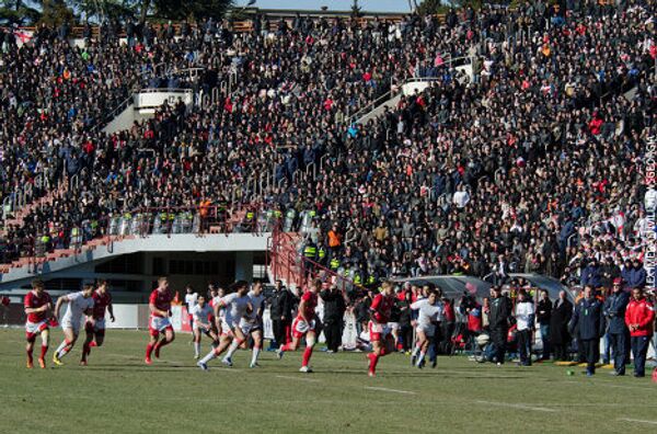 Сборная Грузии одержала победу над российской командой в Кубке европейских наций по регби с разгромным счетом – сорок шесть - ноль. Матч прошел 17 марта на стадионе имени Михаила Месхи при переполненных трибунах – впервые за последние четыре года российская сборная играла в Тбилиси. - Sputnik Грузия