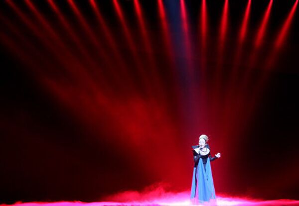 Участница конкурса Евровидение -2012 от Албании Рона Нишлиу на сцене комплекса Baku Crystal Hall в Баку. - Sputnik Грузия