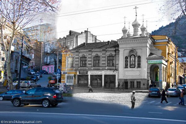 Феодосеевская церковь на углу Головинского поспекта и улицы Грибоедовской. Здание существует до сих пор. Феодосеевская церковь на углу Головинского поспекта и улицы Грибоедовской. Здание существует до сих пор. - Sputnik Грузия
