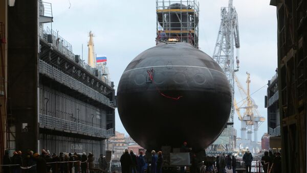 Спуск на воду подводной лодки Новороссийск в Санкт-Петербурге - Sputnik Грузия