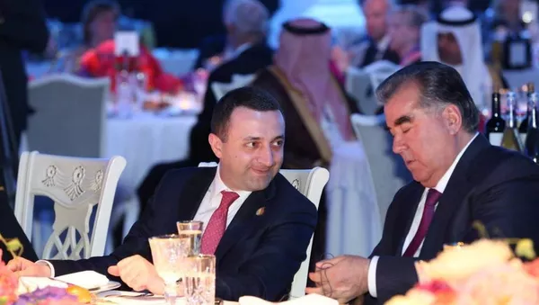 Премьер-министр Грузии Ираклий Гарибашвили на приеме по случаю первых Европейских игры в Баку, который был организован от имени президента Азербайджана Ильхама Алиева. - Sputnik Грузия