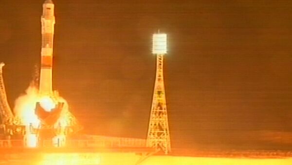 საპილოტო კოსმოსური ხომალდის, Союз ТМА-17М–ის სტარტისა და სადგურთან მიერთების კადრები - Sputnik საქართველო