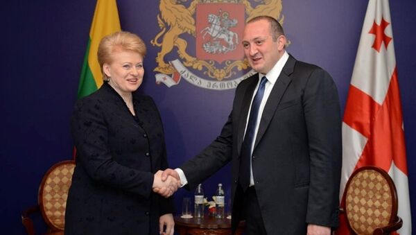 Президент Грузии Георгий Маргвелашвили и президент Литвы Даля Грибаускайте - Sputnik Грузия