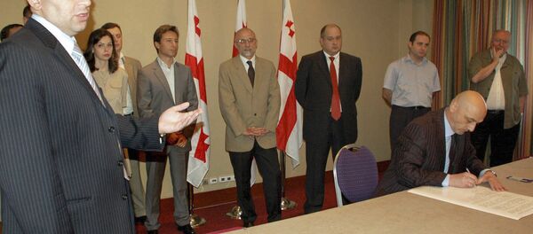 Представитель парламентского меньшинства, депутат Джонди Багатурия (справа) - Sputnik Грузия