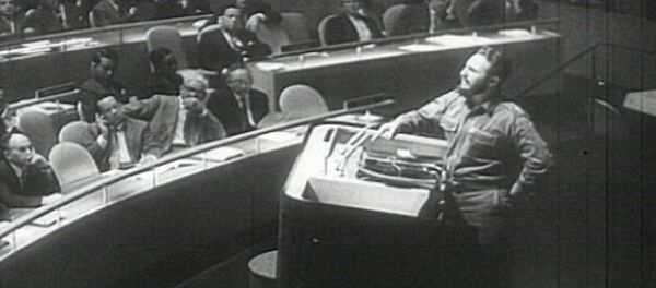 Речь Фиделя Кастро в ООН, занесенная в Книгу рекордов Гиннесса. Архив - Sputnik Грузия