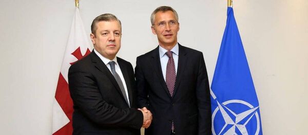 Глава МИД Грузии Георгий Квирикашвили и генсек НАТО Йенс Столтенберг Глава МИД Грузии Георгий Квирикашвили и генсек НАТО Йенс Столтенберг - Sputnik Грузия