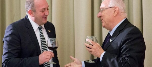 Президент Грузии Георгий Маргвелашвили на официальном ужине с израильским коллегой Реувеном Ривлином - Sputnik Грузия