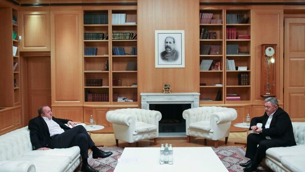 Президент Грузии Георгий Маргвелашвили и глава парламента Грузии Давид Усупашвили - Sputnik Грузия