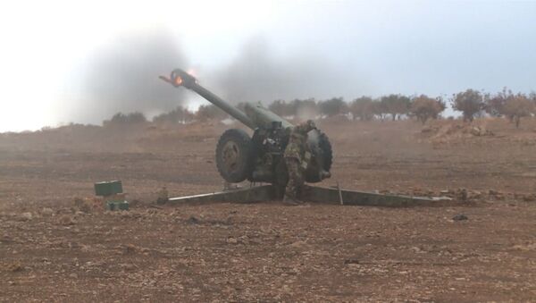 Сирийская армия нанесла артиллерийские удары по боевикам. Кадры боя - Sputnik Грузия
