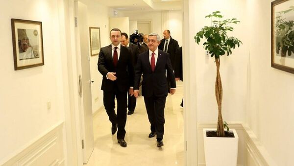 Премьер Грузии Ираклий Гарибашвили и президент Армении Сержа Саргсян - Sputnik Грузия