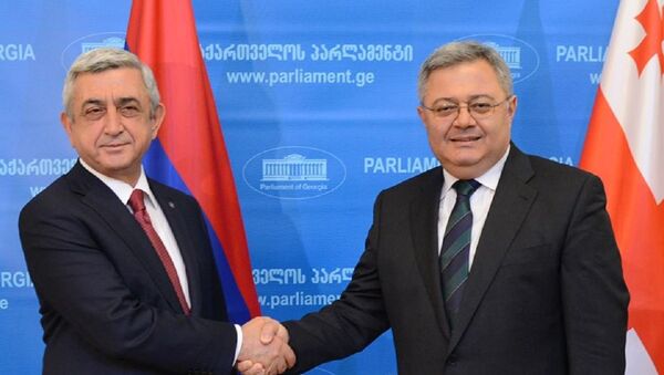 Председатель парламента Грузии Давид Усупашивили и президент Армении Серж Саргсян - Sputnik საქართველო