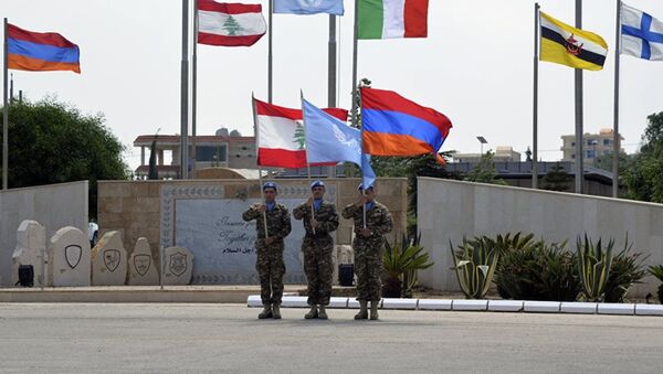 Армянский миротворческий контингент в военной базе ШАма в Ливане - Sputnik Грузия