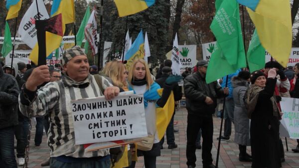 Сторонники УКРОПа вышел к Раде с плакатом против шайки Кролика - Sputnik Грузия
