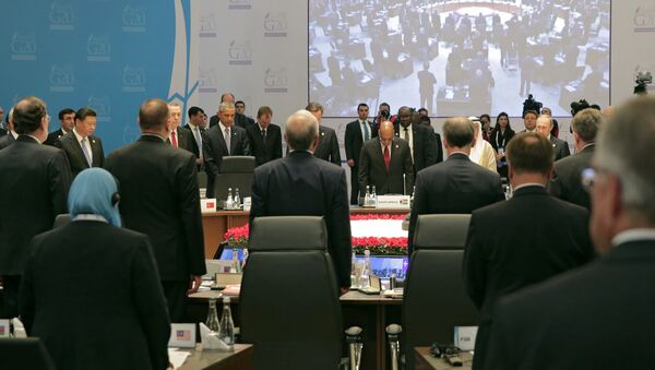 во время минуты молчания перед началом заседания саммита Группы двадцати (G20) - Sputnik Грузия
