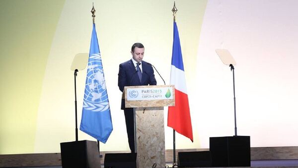 საქართველოს პრემიერ–მინისტრი ირაკლი ღარიბაშვილი გაეროს კონფერენციაზე პარიზში - Sputnik საქართველო