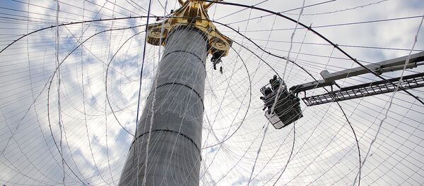 წმინდა გიორგის ქანდაკების მორთვა წმინდა გიორგის ქანდაკების მორთვა - Sputnik საქართველო