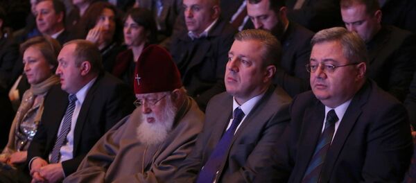 გიორგი მარგველაშვილი, გიორგი კვირიკაშვილი, დავით უსუფაშვილი და ილია მეორე გიორგი მარგველაშვილი, გიორგი კვირიკაშვილი, დავით უსუფაშვილი და ილია მეორე - Sputnik საქართველო