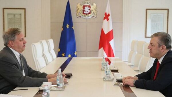 Премьер-министр Грузии Георгий Квирикашвили и посол США Ян Келли - Sputnik Грузия