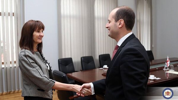 Глава МИД Грузии Михаил Джанелидзе и немецкий посол Бетина Каденбах - Sputnik Грузия