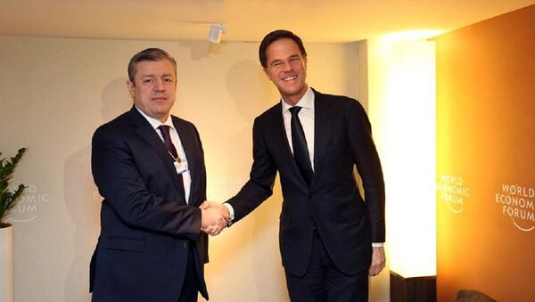 Премьер Грузии Георгий Квирикашвили и его нидерландский коллега Марк Рютте - Sputnik Грузия