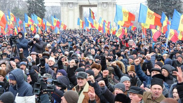 Протесты в Кишиневе 22.01.2016 - Sputnik Грузия