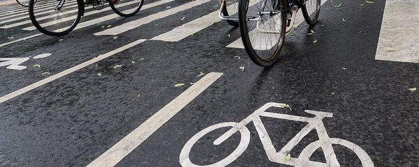 Разметка велодорожки на асфальте - Sputnik Грузия